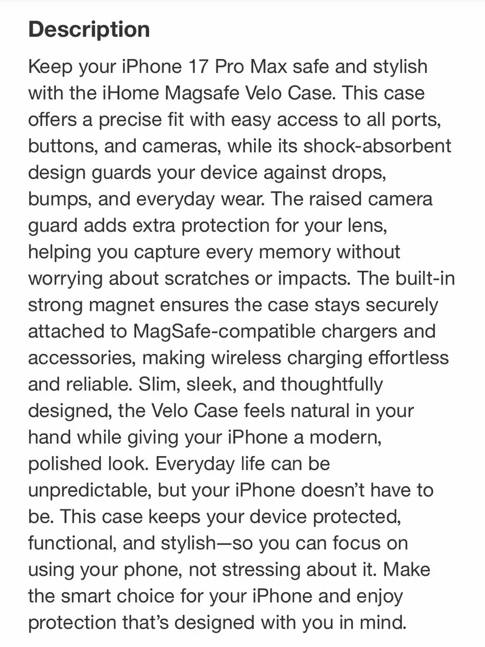 iHome Clear/White MagSafe-Compatible Velo Case for iPhone 17 Air
